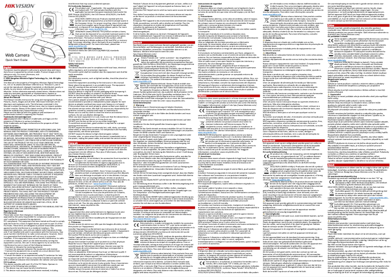 Page 1 de la notice Guide de démarrage rapide Hikvision DS-U18