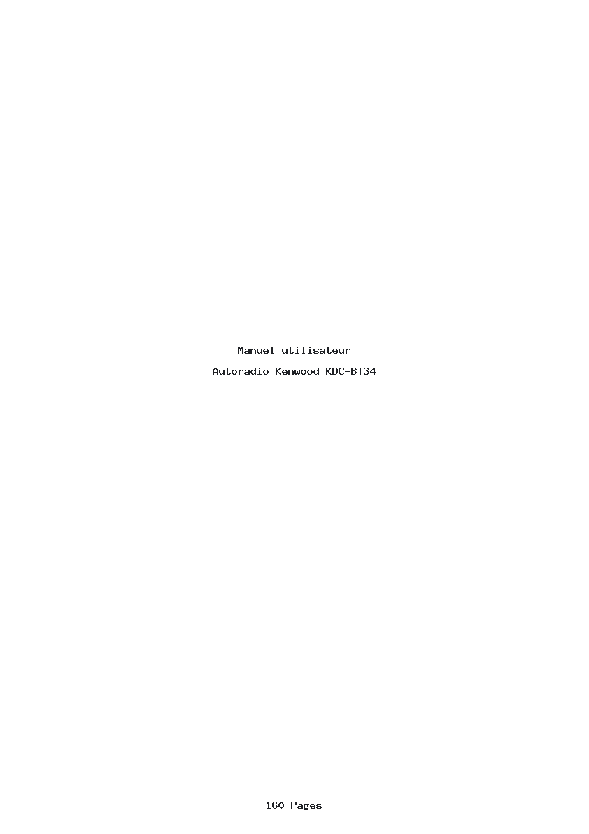 Page 1 de la notice Manuel utilisateur Kenwood KDC-BT34