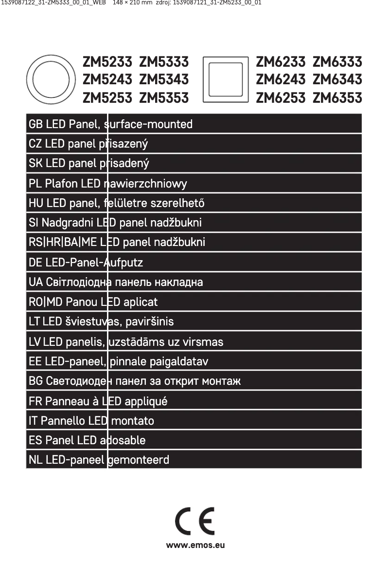 Page 1 de la notice Manuel utilisateur Emos ZM5333