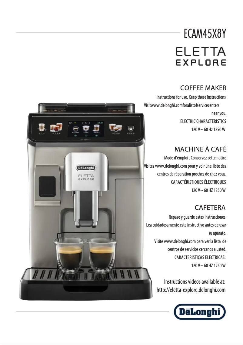 Página 1 del manual Manual de usuario DeLonghi Eletta Explore ECAM450.86.S