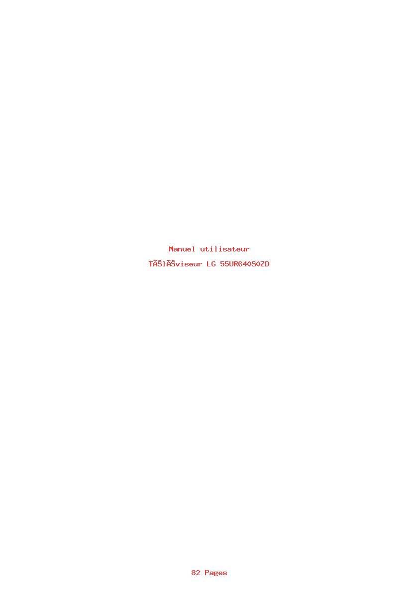 Image de la première page du manuel de l'appareil 55UR640S0ZD