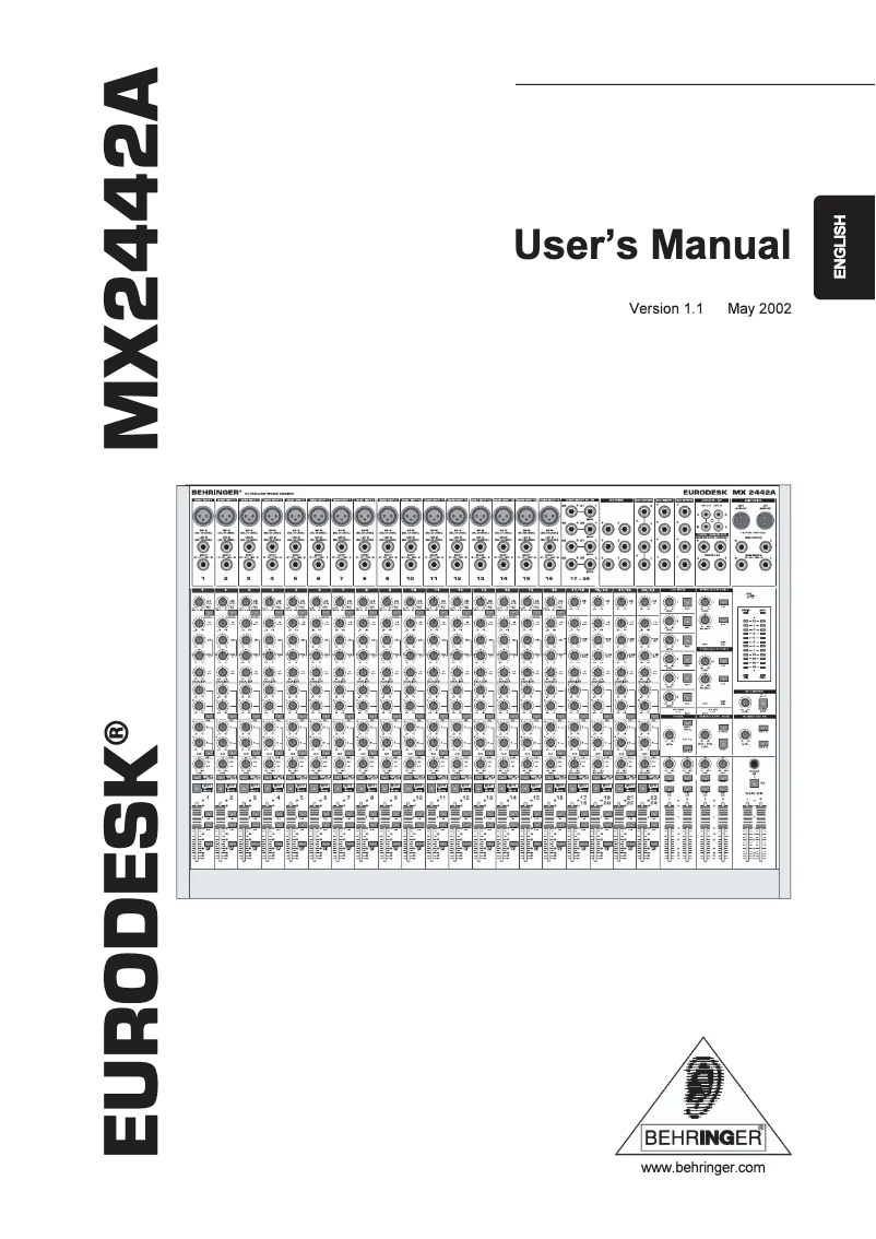 Page 1 de la notice Manuel utilisateur Behringer Eurodesk MX2442A