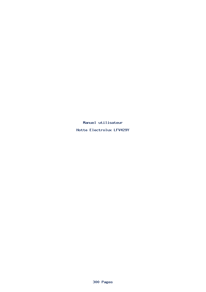 Page 1 de la notice Manuel utilisateur Electrolux LFV429Y