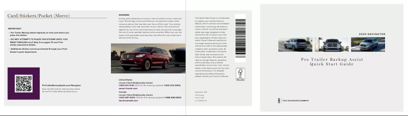 Image de la première page du manuel de l'appareil Navigator (2020)