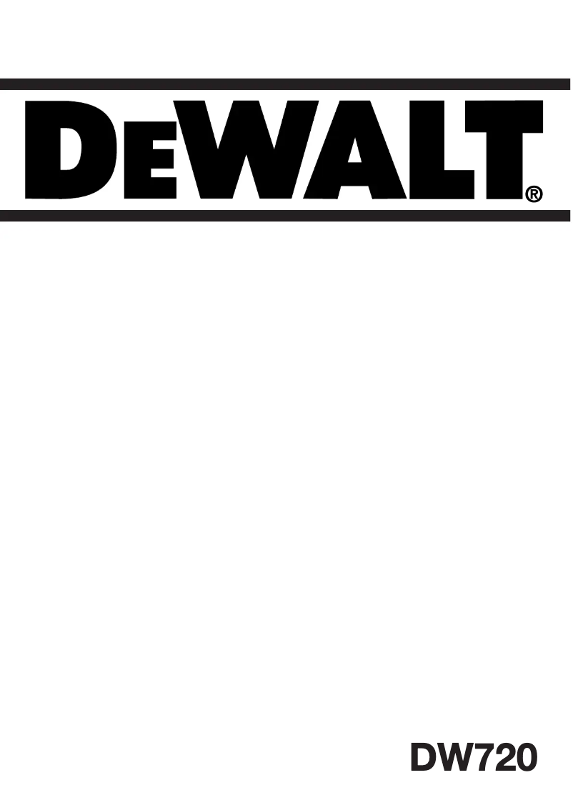 Page 1 de la notice Manuel utilisateur DeWalt DW720