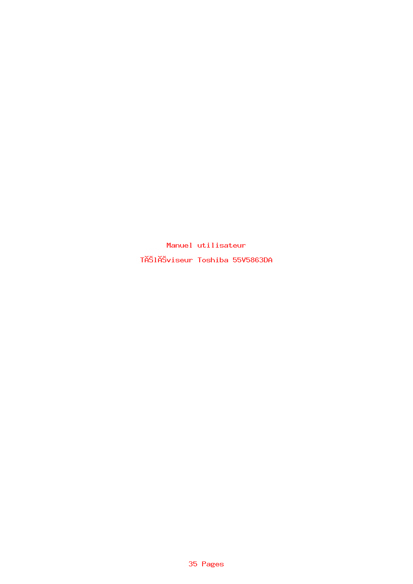 Page 1 de la notice Manuel utilisateur Toshiba 55V5863DA