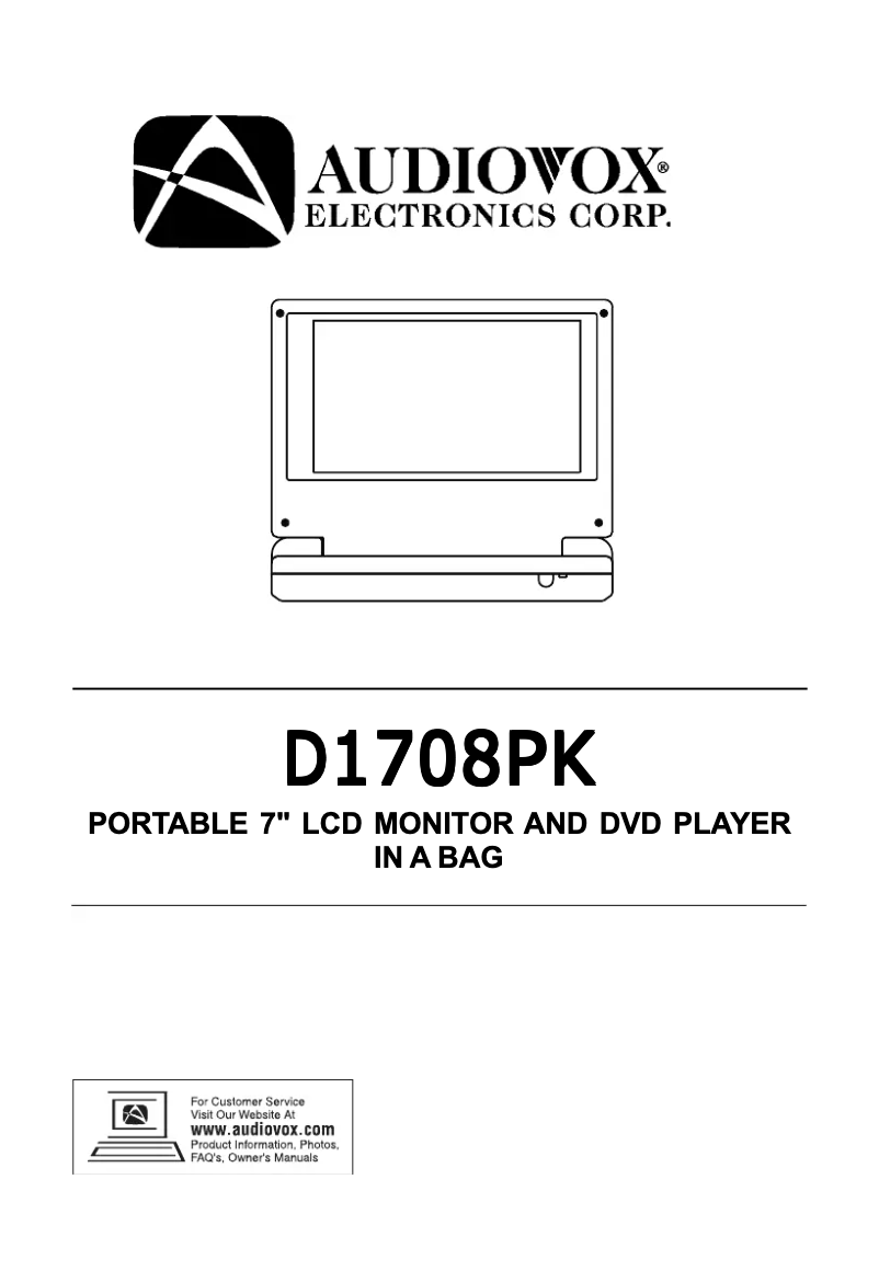 Page 1 de la notice Manuel utilisateur VOXX D1708ES