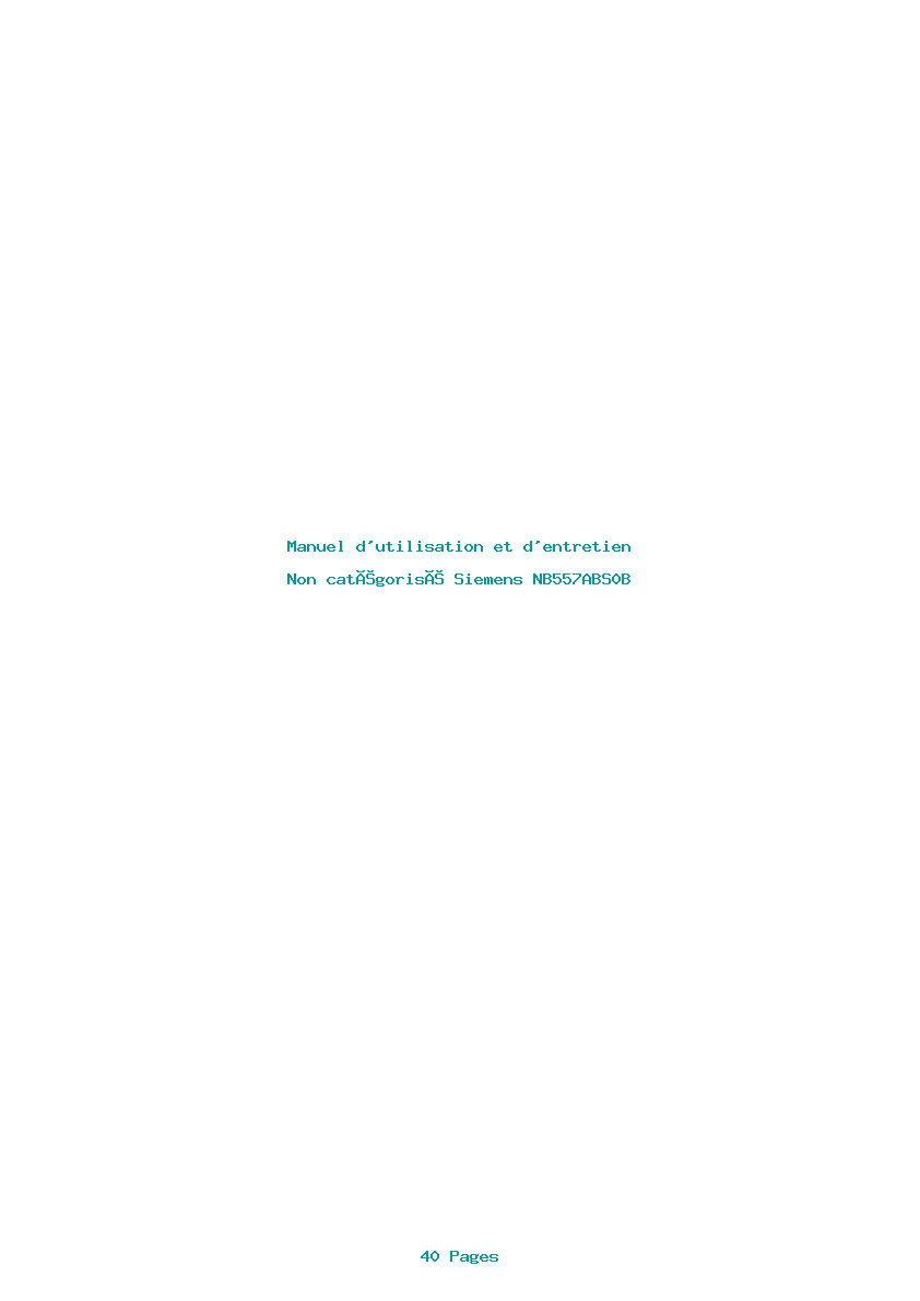 Image de la première page du manuel de l'appareil NB557ABS0B