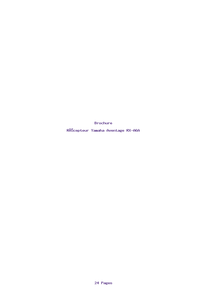 Page 1 de la notice Brochure Yamaha Aventage RX-A6A