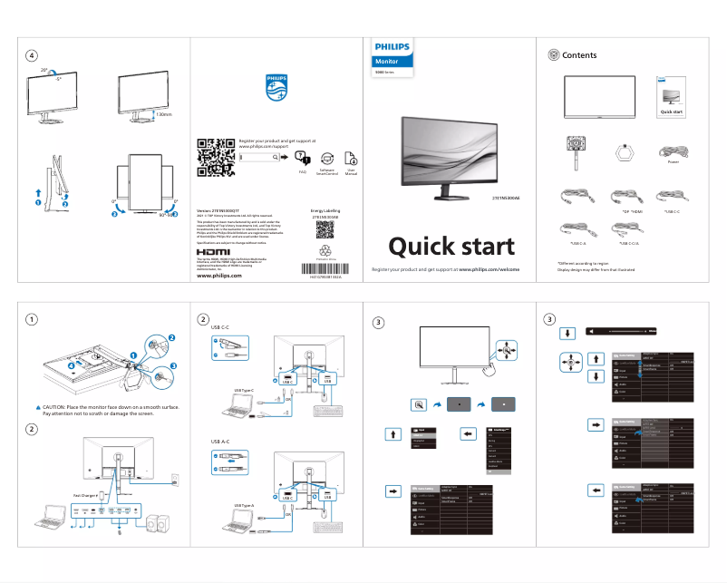 Page n°1 - Guide de démarrage rapide Philips 27E1N5300AE