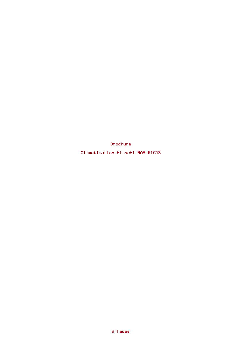 Page 1 de la notice Brochure Hitachi RAS-51CA3