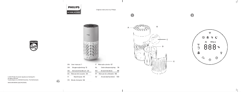 Page 1 of the manual User Manual Philips AC2936