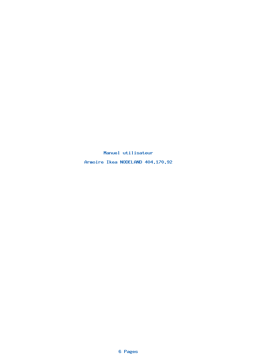 Page 1 de la notice Manuel utilisateur Ikea NODELAND 404.170.92