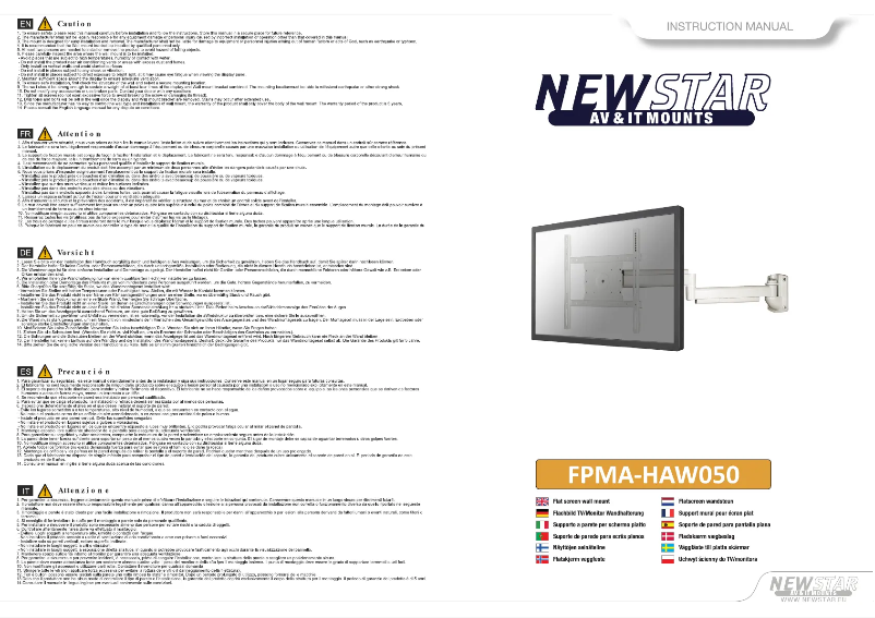 Page 1 de la notice Manuel utilisateur Newstar FPMA-HAW050
