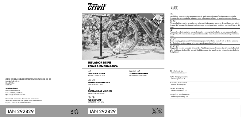 Page 1 de la notice Manuel utilisateur Crivit IAN 292829