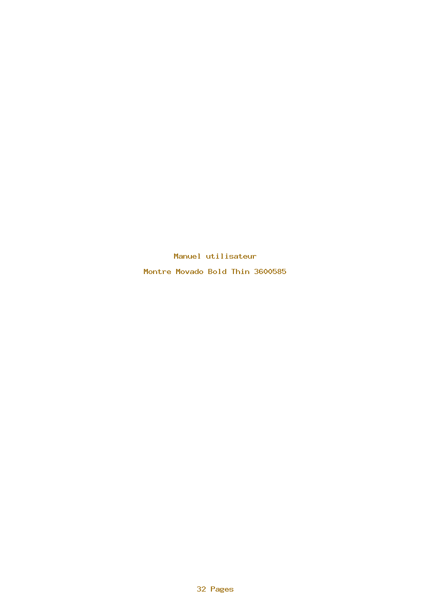 Page 1 de la notice Manuel utilisateur Movado Bold Thin 3600585