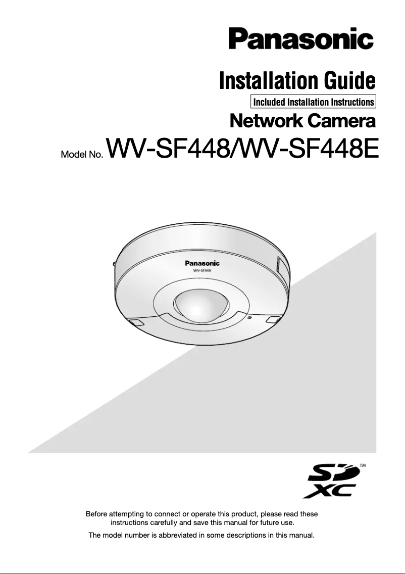 Página 1 del manual Manual de usuario Panasonic WV-SF448E