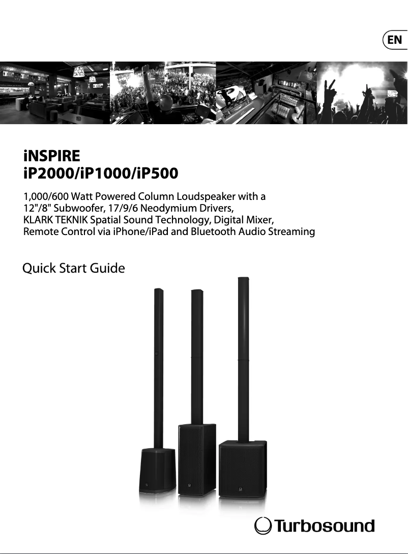 Page 1 de la notice Manuel utilisateur Turbosound iNSPIRE iP2000 V2