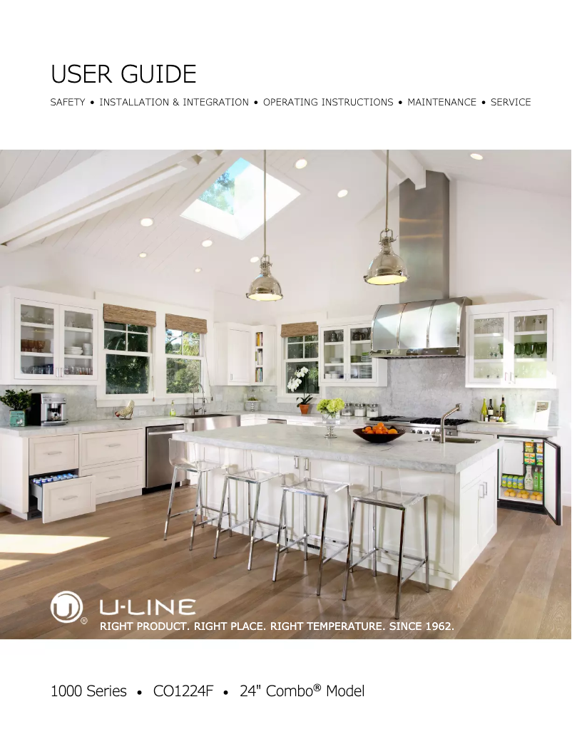 Page 1 de la notice Manuel d'utilisation et d'entretien U-Line U-CO1224FS-00B