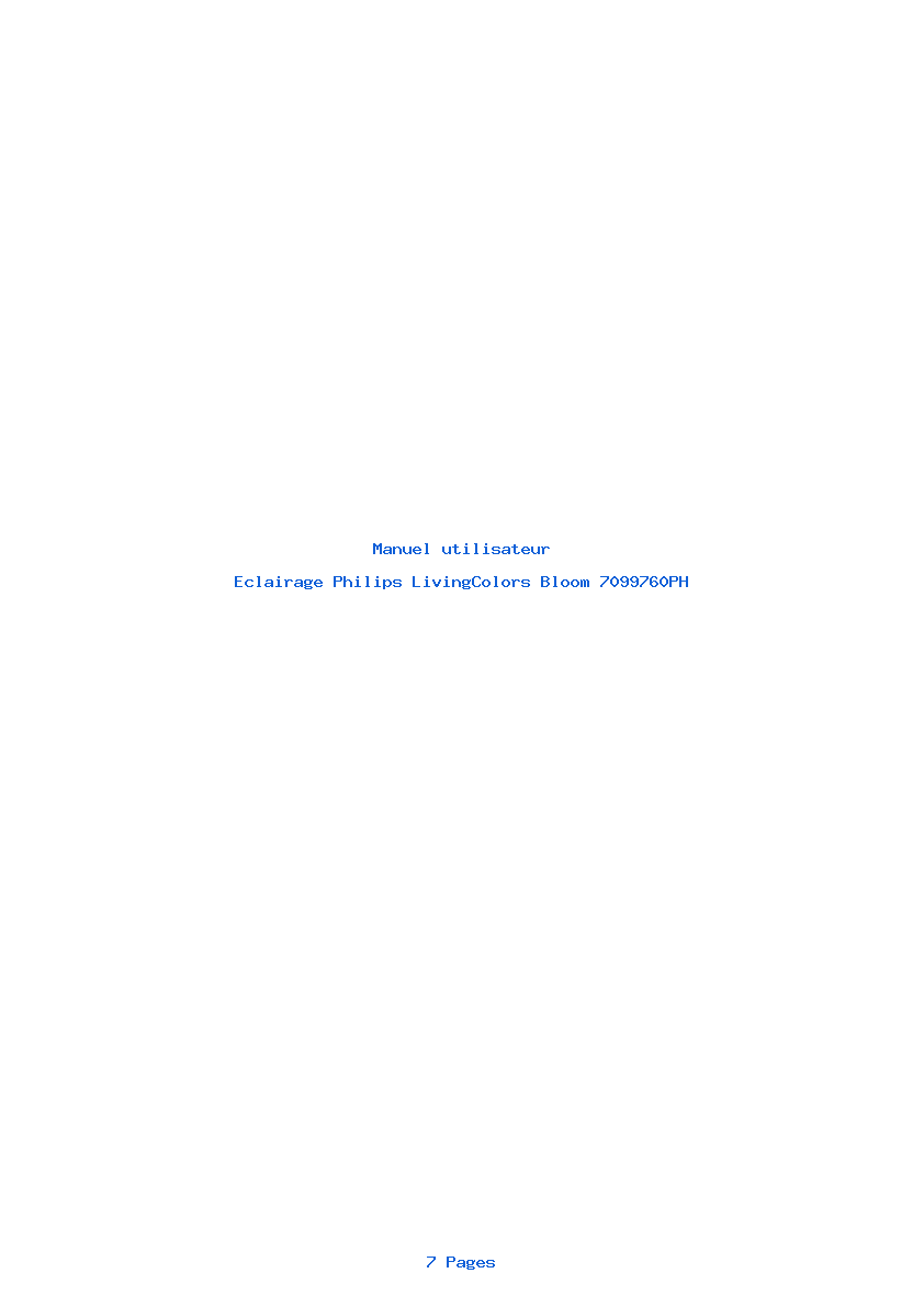 Page 1 de la notice Manuel utilisateur Philips LivingColors Bloom 7099760PH