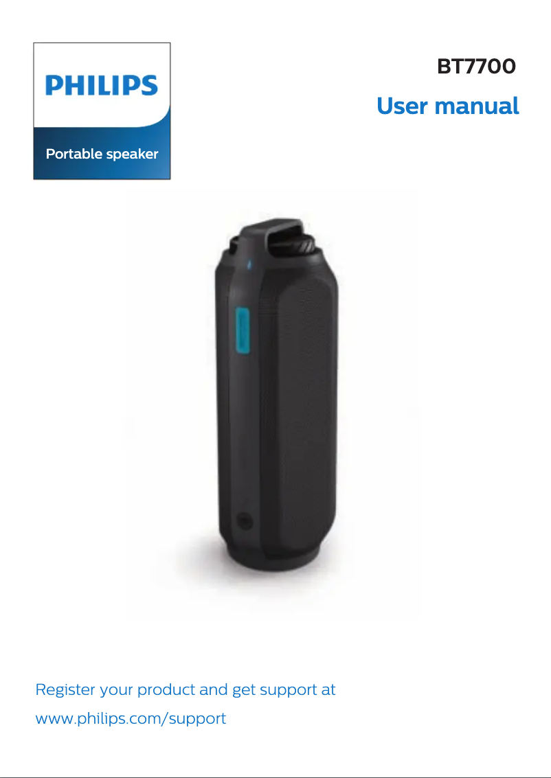 Page 1 de la notice Manuel utilisateur Philips BT7700