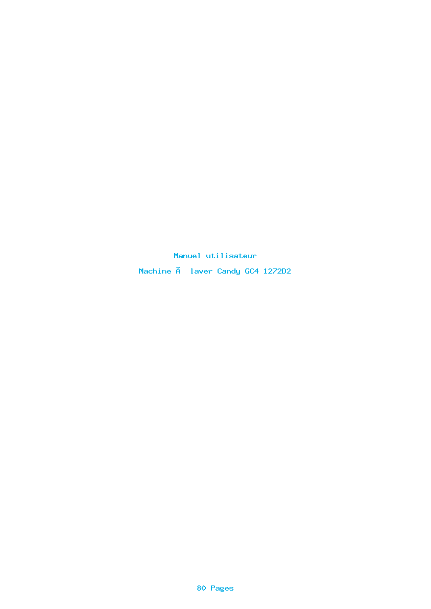 Page 1 de la notice Manuel utilisateur Candy GC4 1272D2