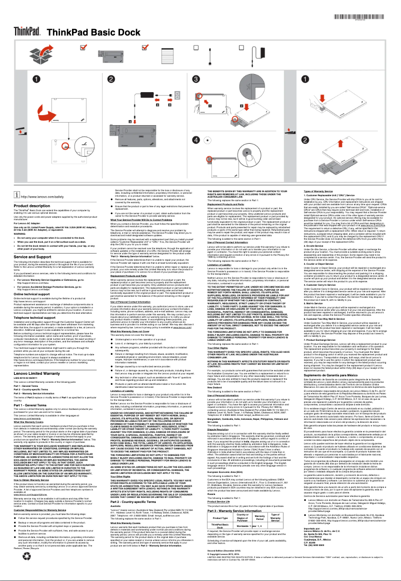 Page 1 de la notice Manuel utilisateur Lenovo 04W3949
