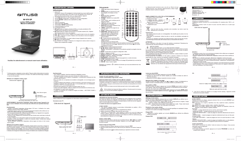 Page 1 of the manual User Manual Muse M-1070 DP