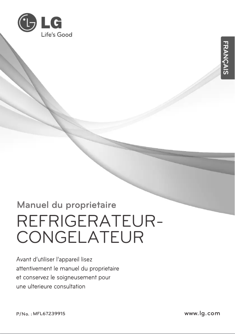 Page 1 de la notice Manuel utilisateur LG GR-M602GLH