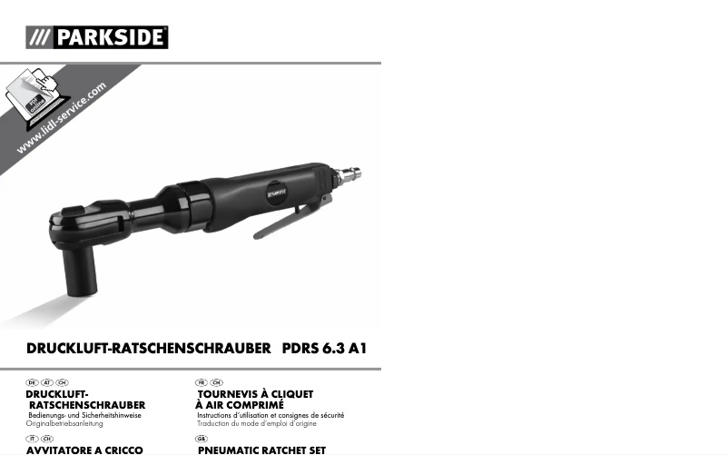 Page 1 de la notice Manuel utilisateur Parkside PDRS 6.3 A1