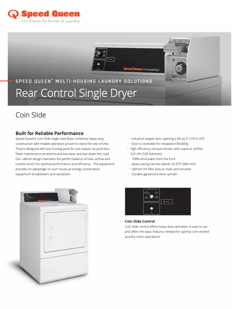 Página 1 del manual Manual de usuario Speed Queen SDESXRGS173TW01