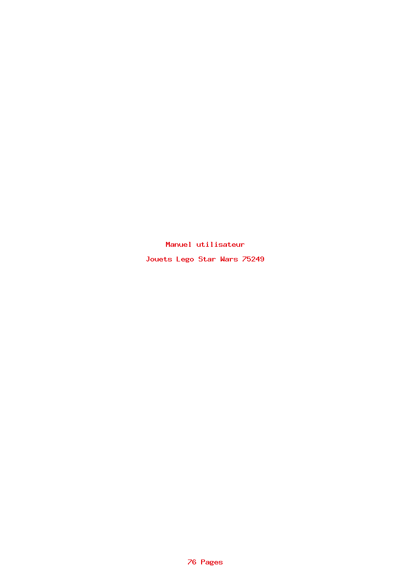 Page 1 de la notice Manuel utilisateur Lego Star Wars 75249