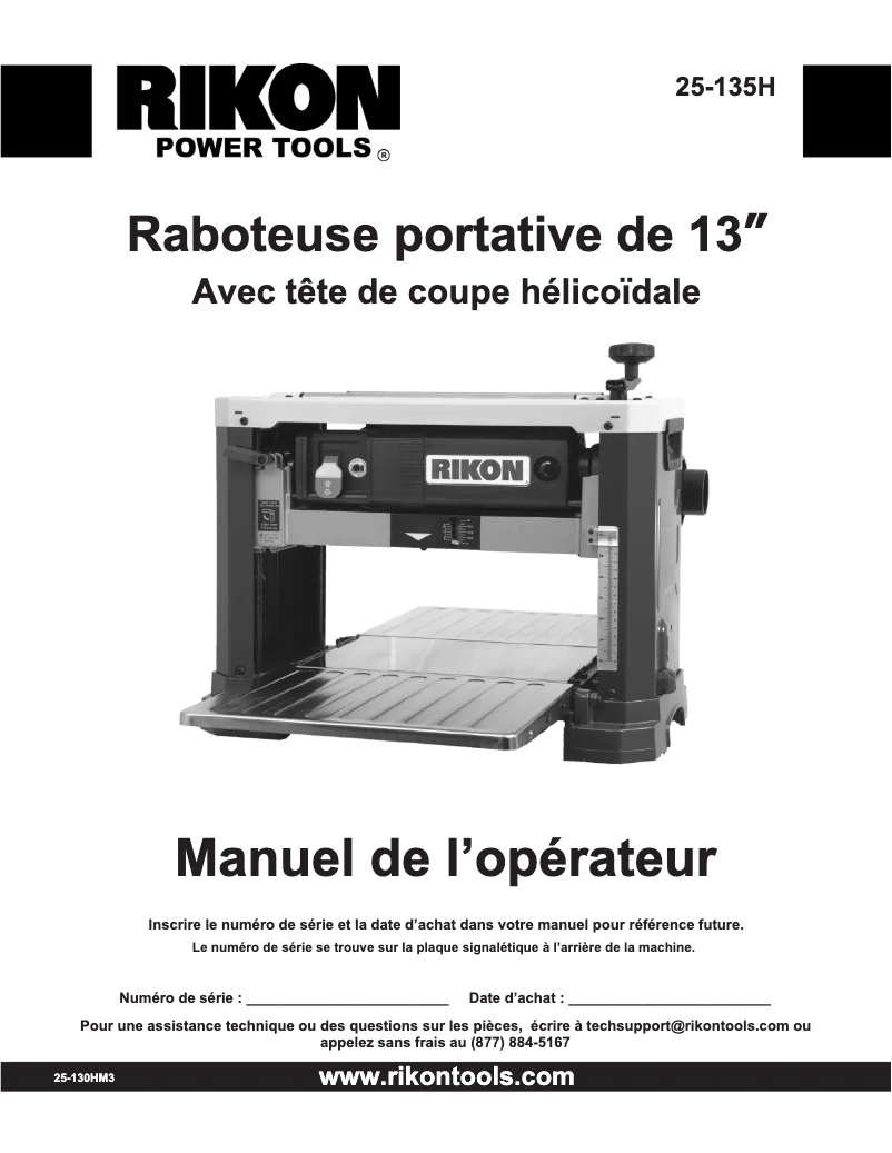 Page 1 de la notice Manuel utilisateur RIKON 25-135H
