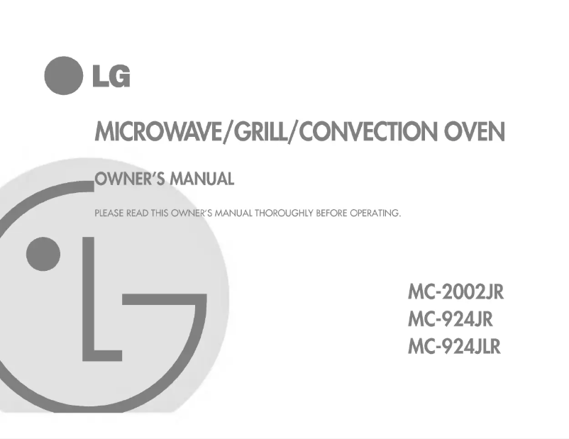 Page 1 of the manual User Manual LG MC-2002JLR