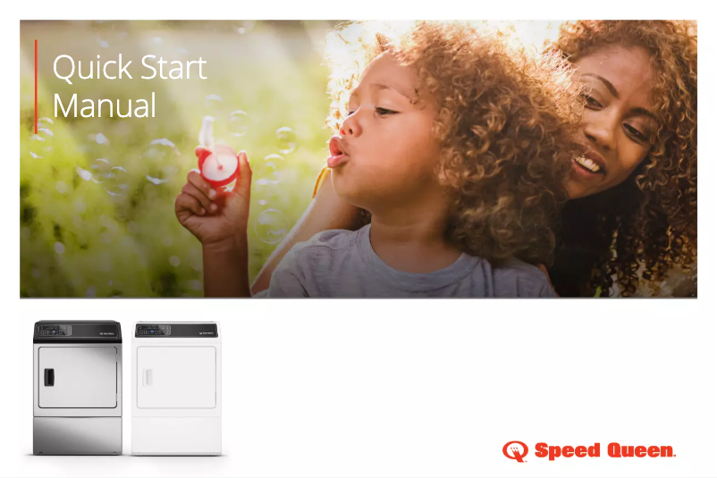 Página 1 del manual Guía de inicio rápido Speed Queen DF7004BG