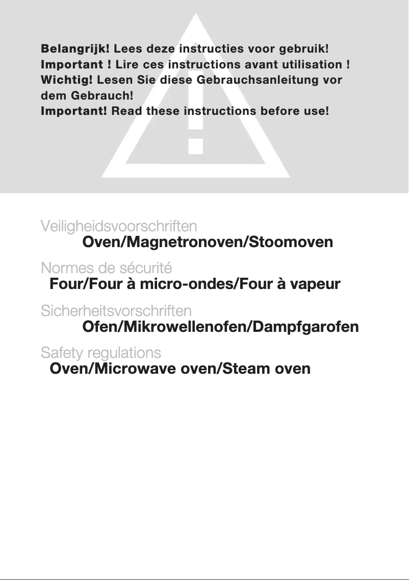 Page 1 de la notice Instructions de sécurité Atag BCM46121C