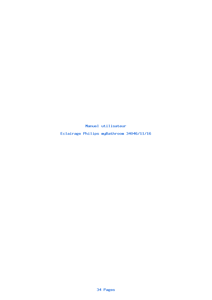 Page 1 de la notice Manuel utilisateur Philips myBathroom 34046/11/16