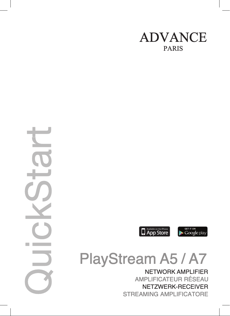 Page 1 de la notice Manuel utilisateur Advance Acoustic PlayStream A5