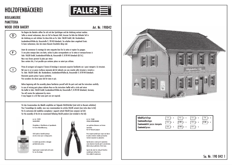 Page 1 de la notice Manuel utilisateur Faller 190042