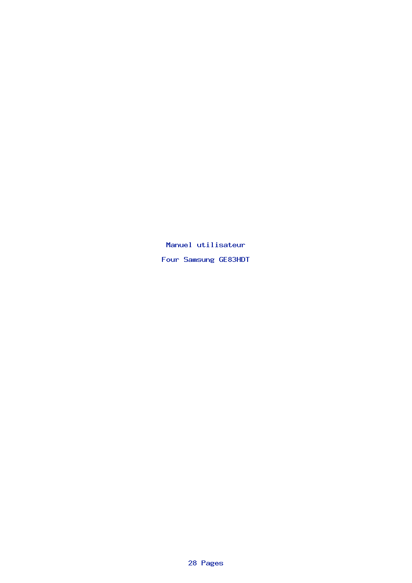 Page 1 de la notice Manuel utilisateur Samsung GE83HDT