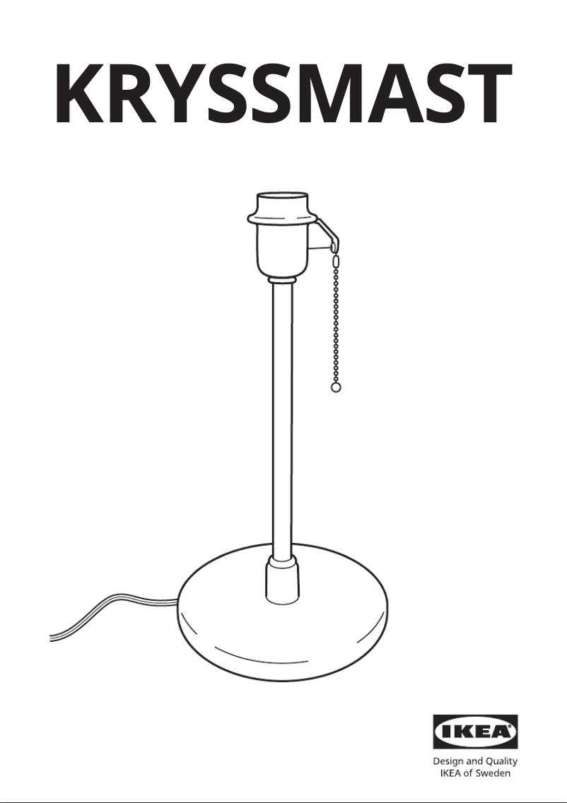 Page 1 de la notice Manuel utilisateur Ikea KRYSSMAST 004.057.22