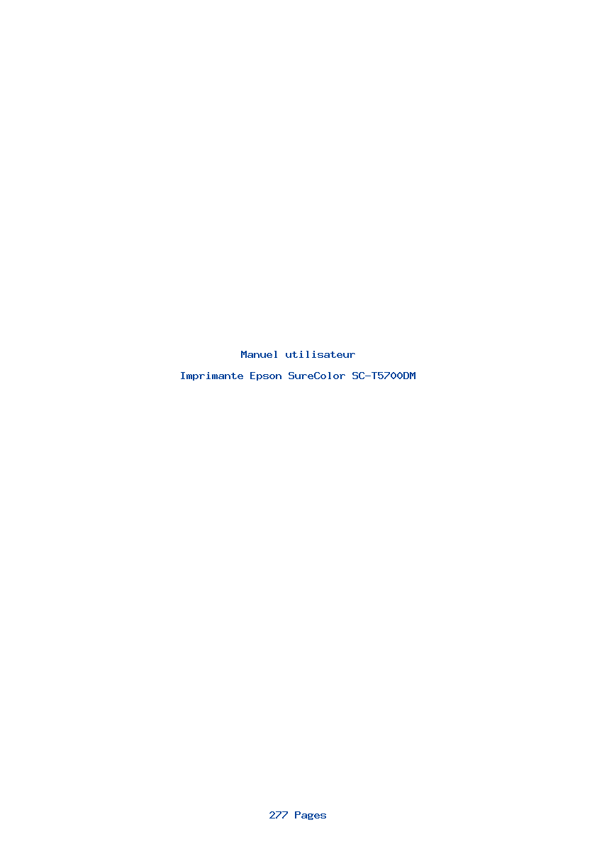 Page 1 de la notice Manuel utilisateur Epson SureColor SC-T5700DM