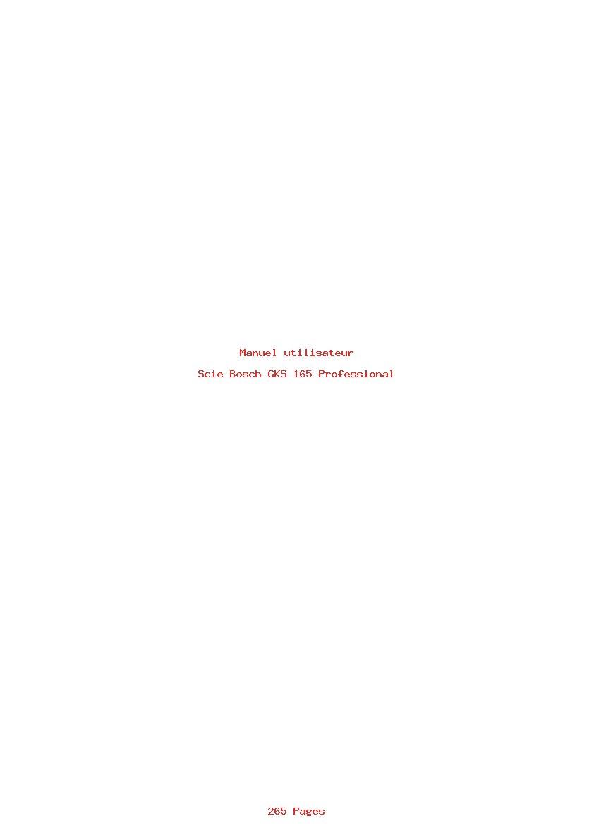Page 1 de la notice Manuel utilisateur Bosch GKS 165 Professional