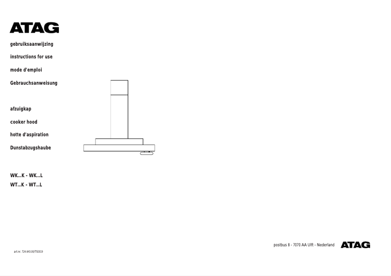 Page 1 de la notice Manuel utilisateur Atag WT411K