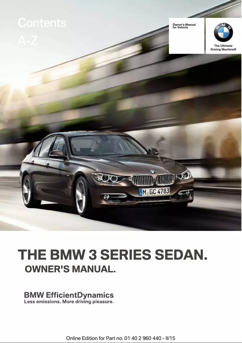 Page 1 of the manual User Manual BMW 3 series (2015)