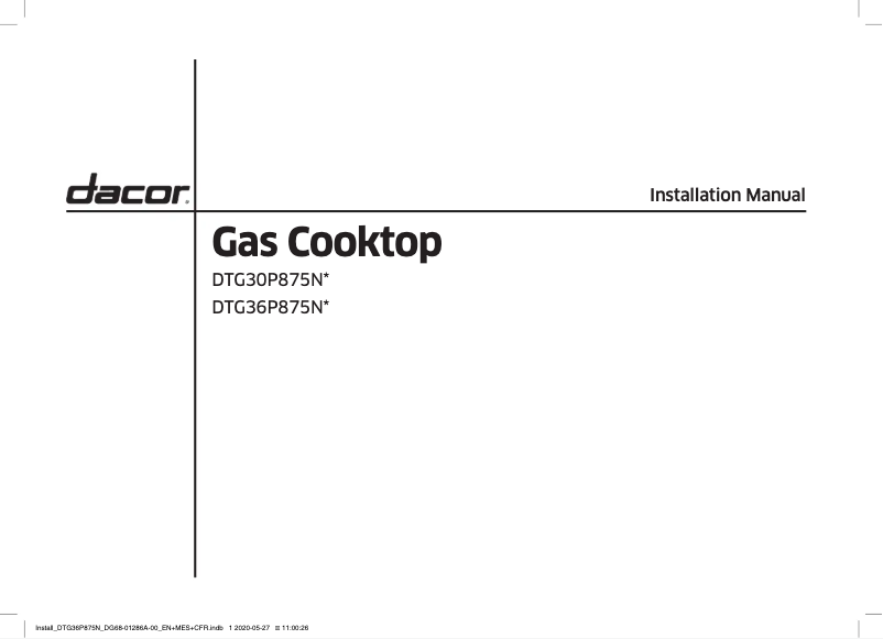 Página 1 del manual Guía de instalación Samsung DTG36P875NS