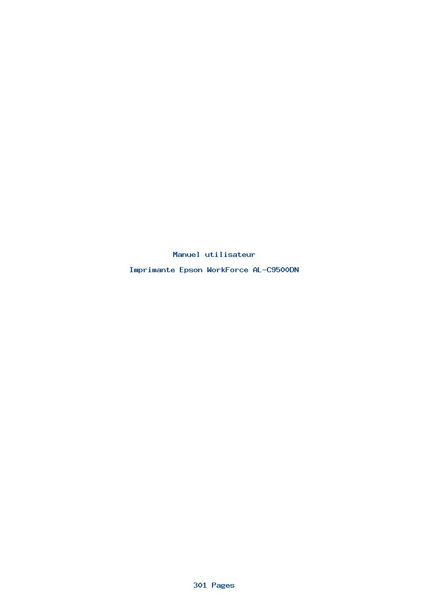 Page 1 de la notice Manuel utilisateur Epson WorkForce AL-C9500DN