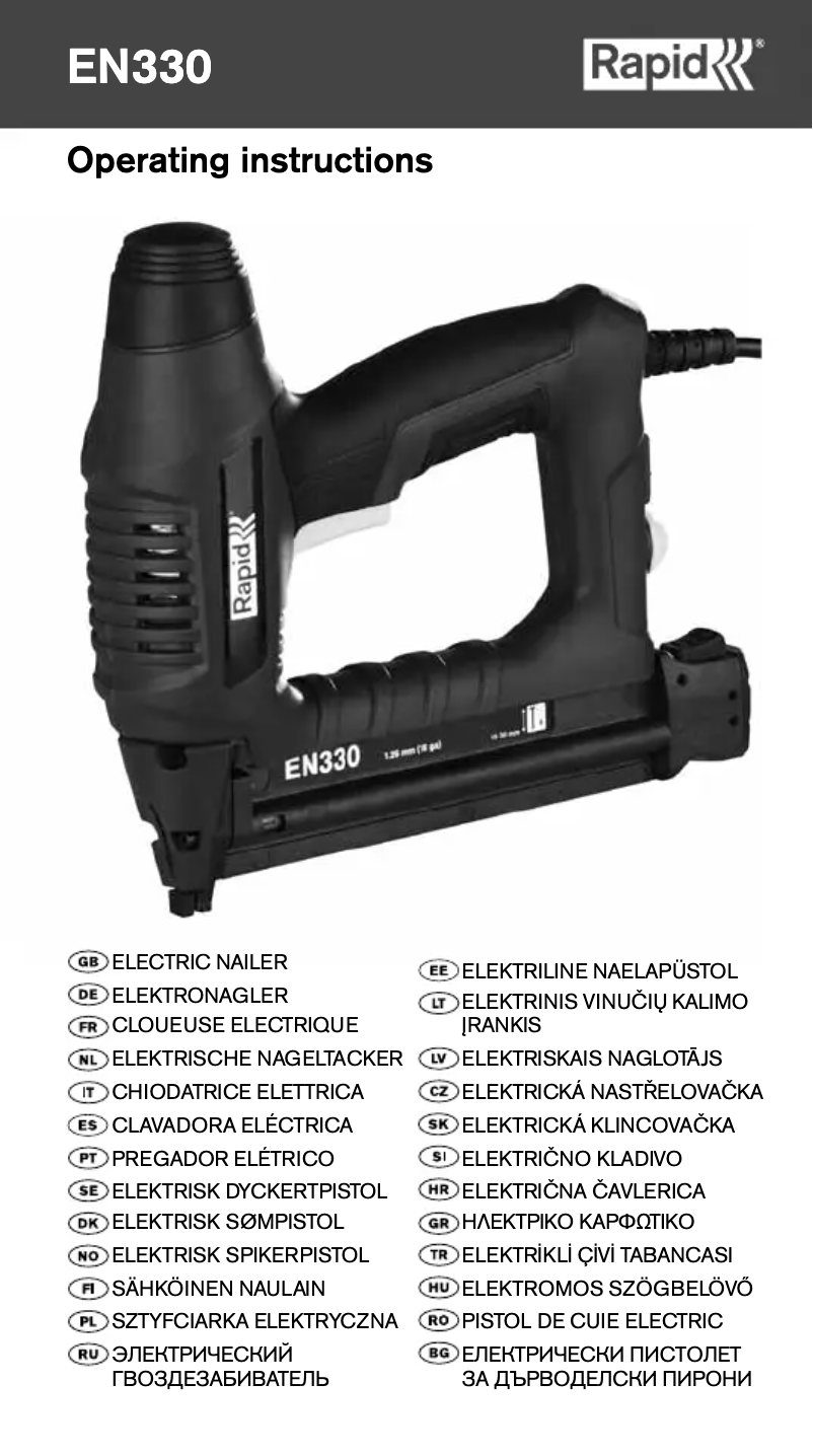 Page 1 of the manual User Manual Rapid EN330