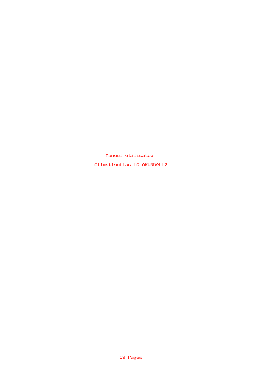 Page 1 de la notice Manuel utilisateur LG ARUN50LL2