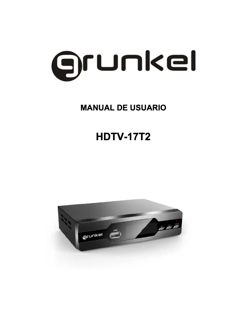 Page 1 de la notice Manuel utilisateur Grunkel HDTV-17 T2